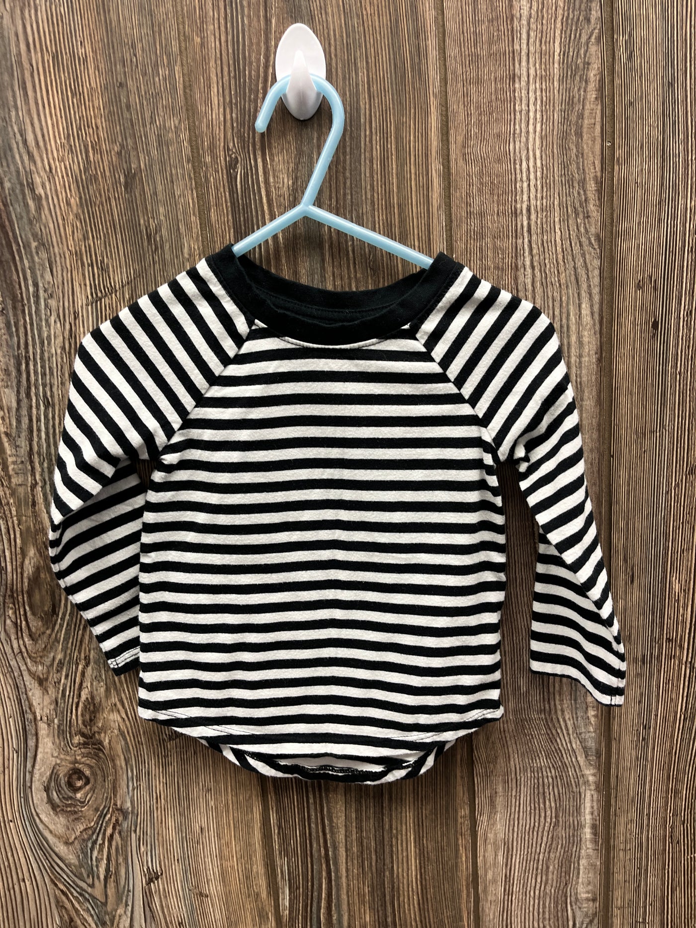 Girl 18 mo Black and White Striped Long Sleeve Shirt