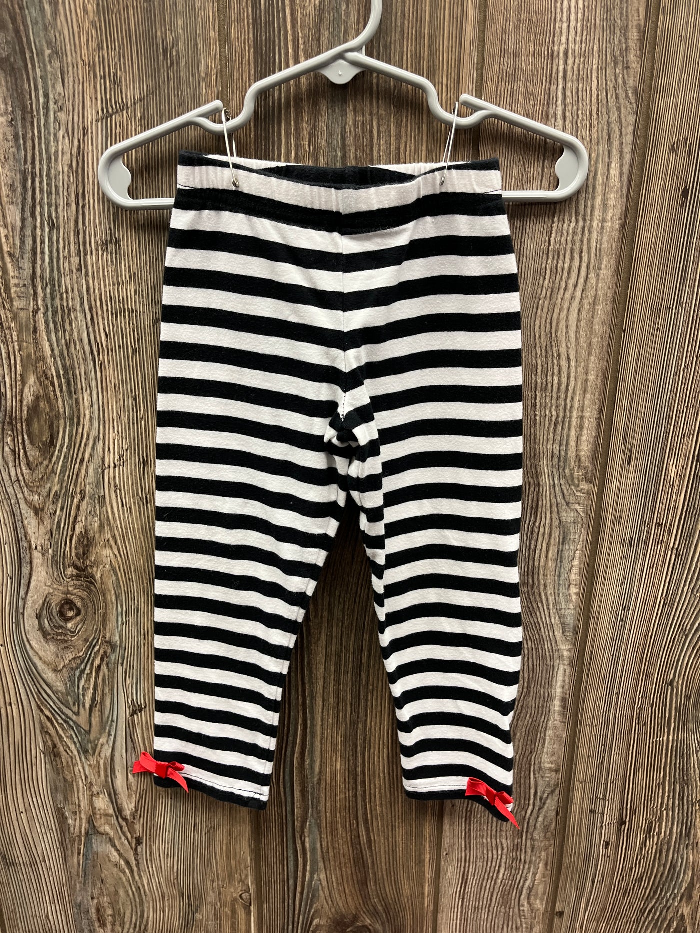 Girl 2T Black and White Striped Pants