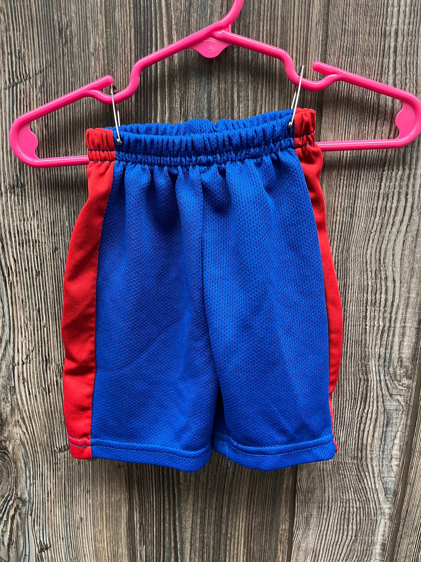 Boys 18 mo Blue Pull On Shorts with Red Stripe