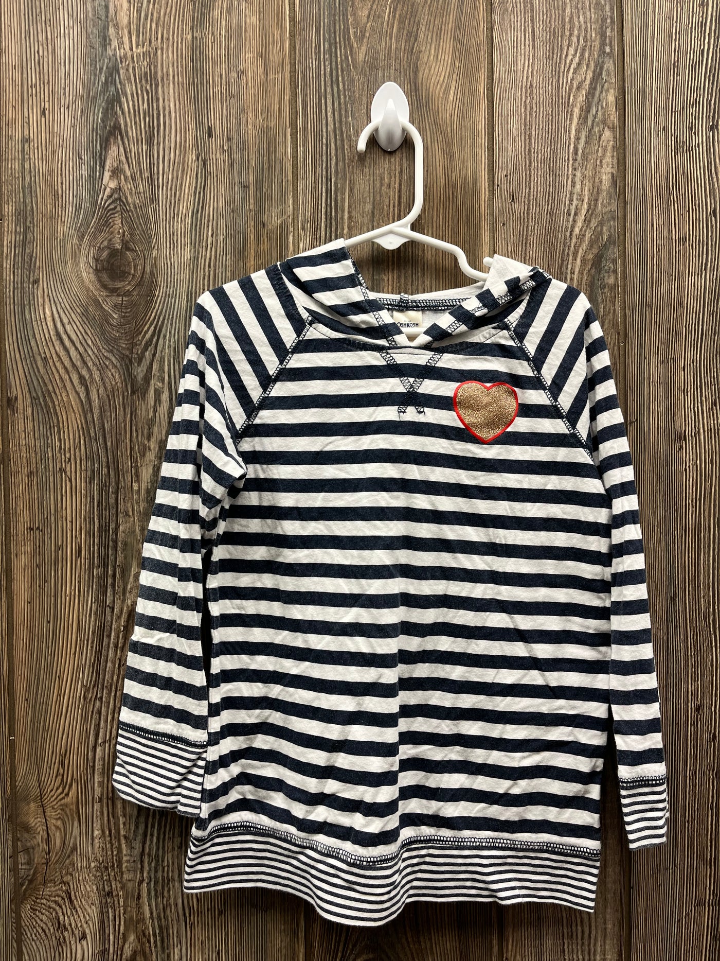 Girl 6 Hoodie with Stripes and Heart