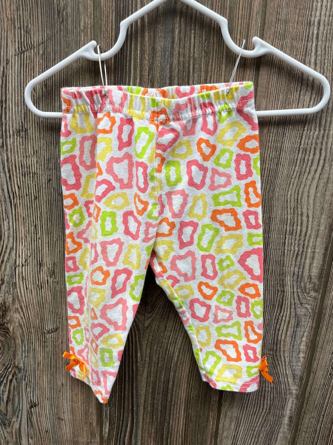 Girls 18 mo Pink yellow and Orange Pants with Shapes