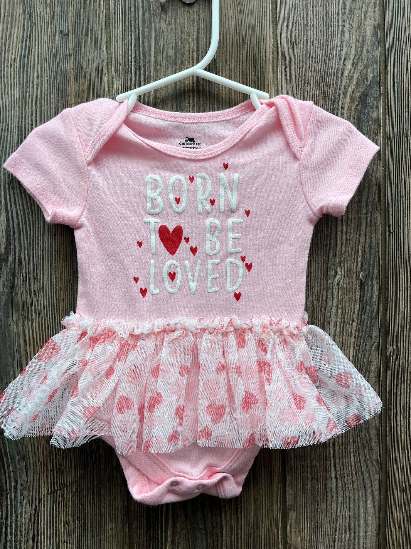 Girl 3-6 mo Pink Onesie Born To Be Loved