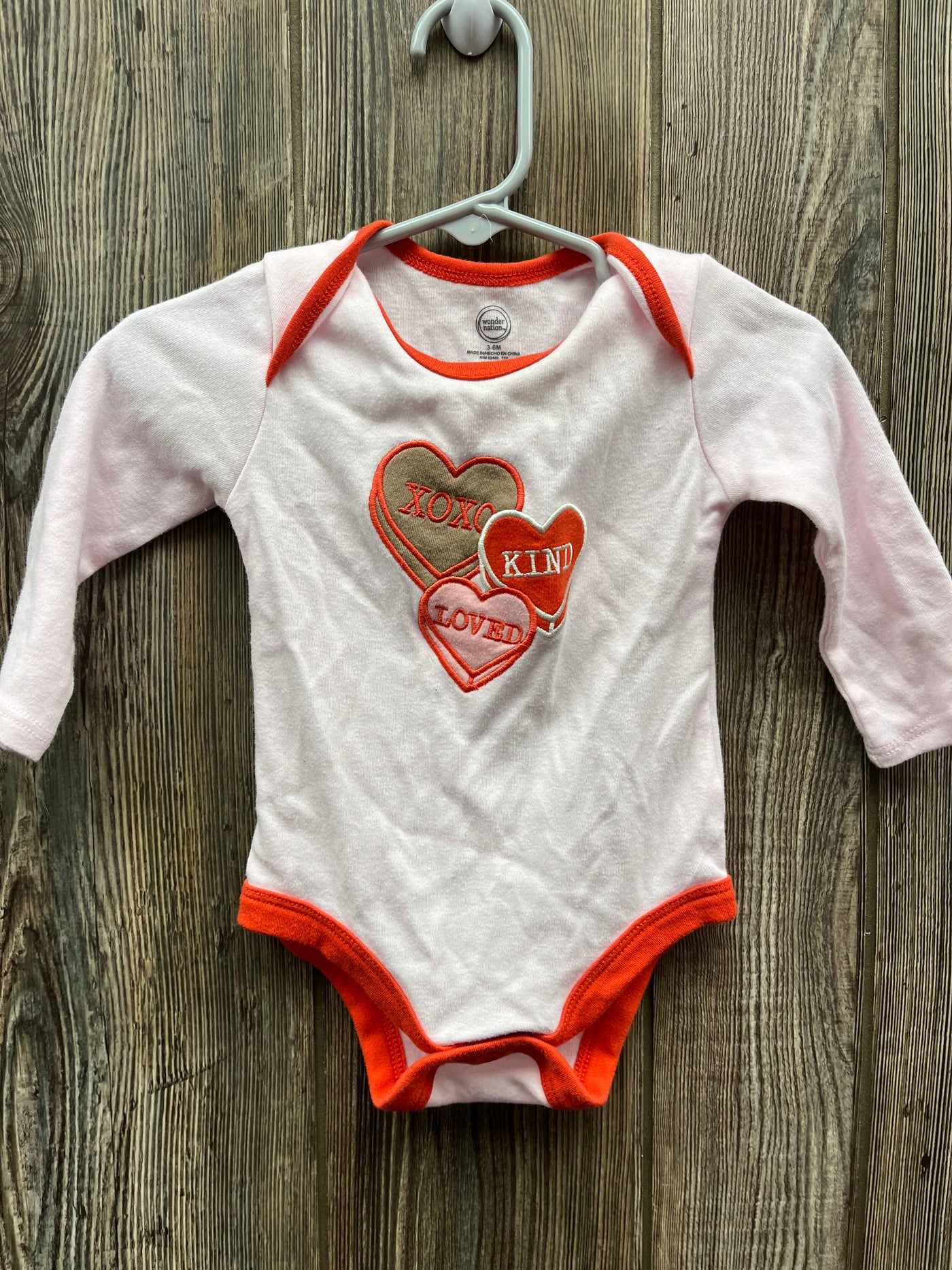 Girl 3-6 mo Valentine Onesie with Hearts