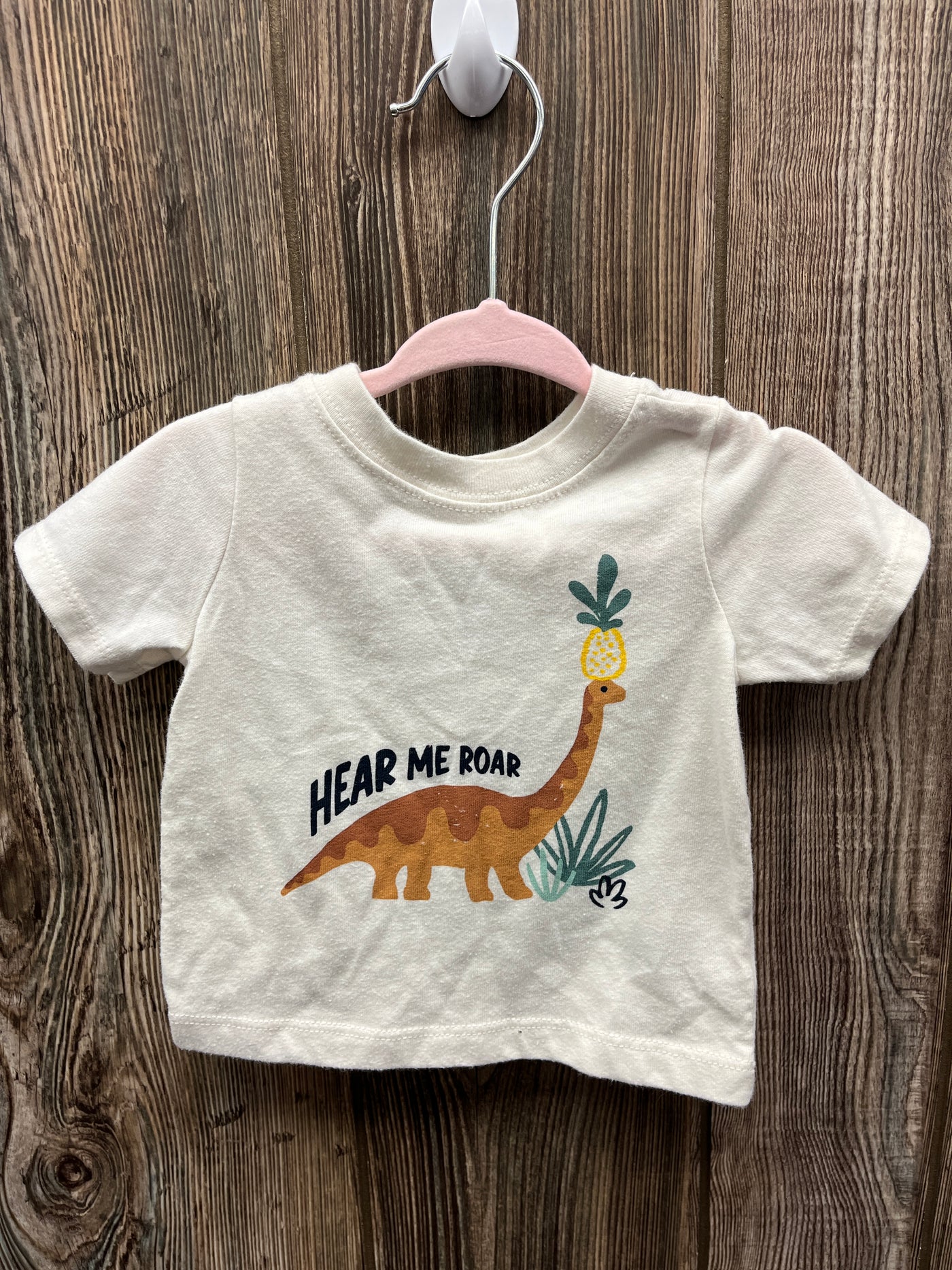 Boys 0-3 mo Hear me Roar Dinosaur Short Sleeve Shirt