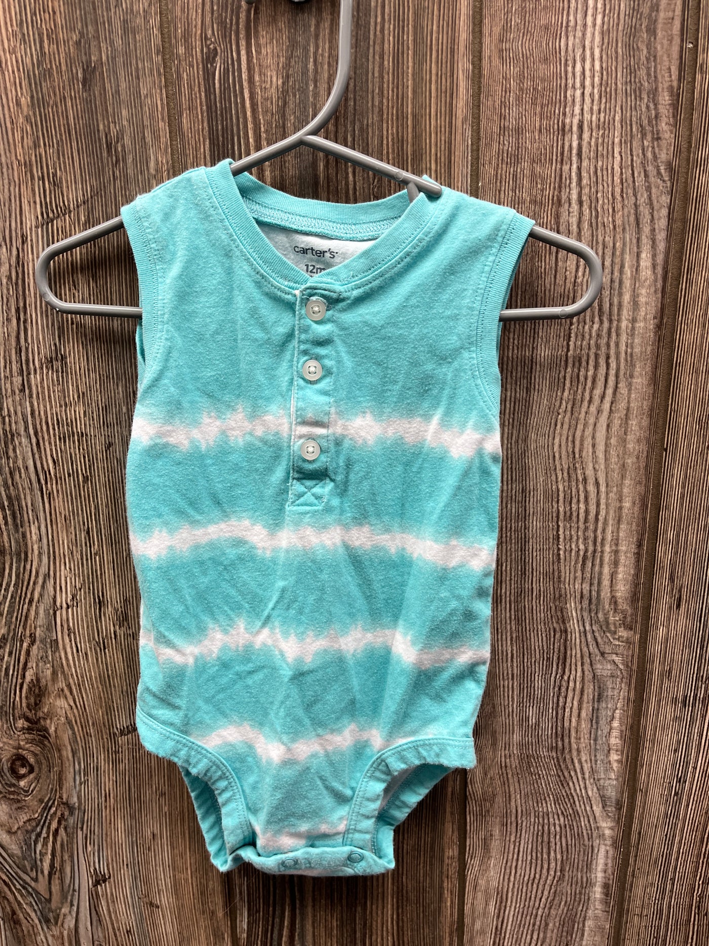 Boys 12 mo Blue Tank Top Onesie with White Stripes