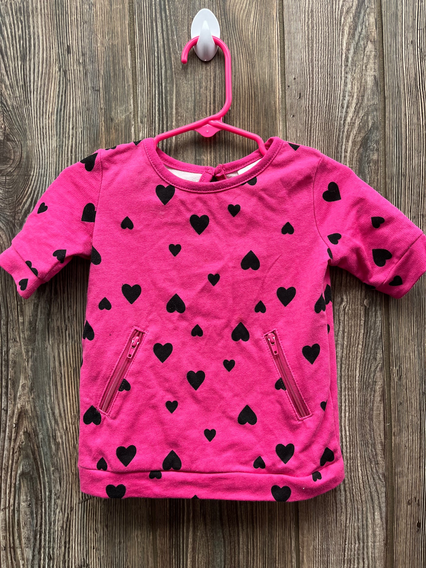 Girl 12 mo Pink with Hearts Shirt