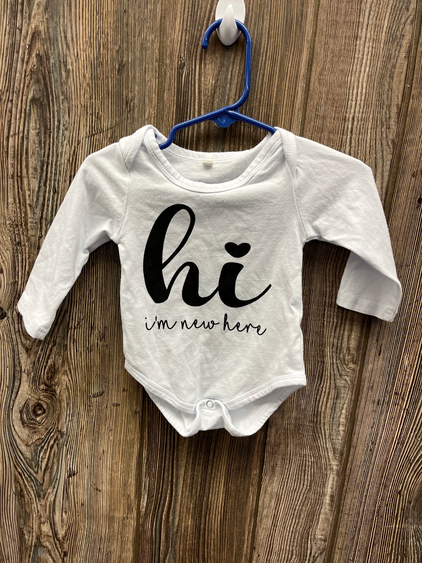 Girl 3-6 mo Hi Im New Here Long Sleeve Onesie