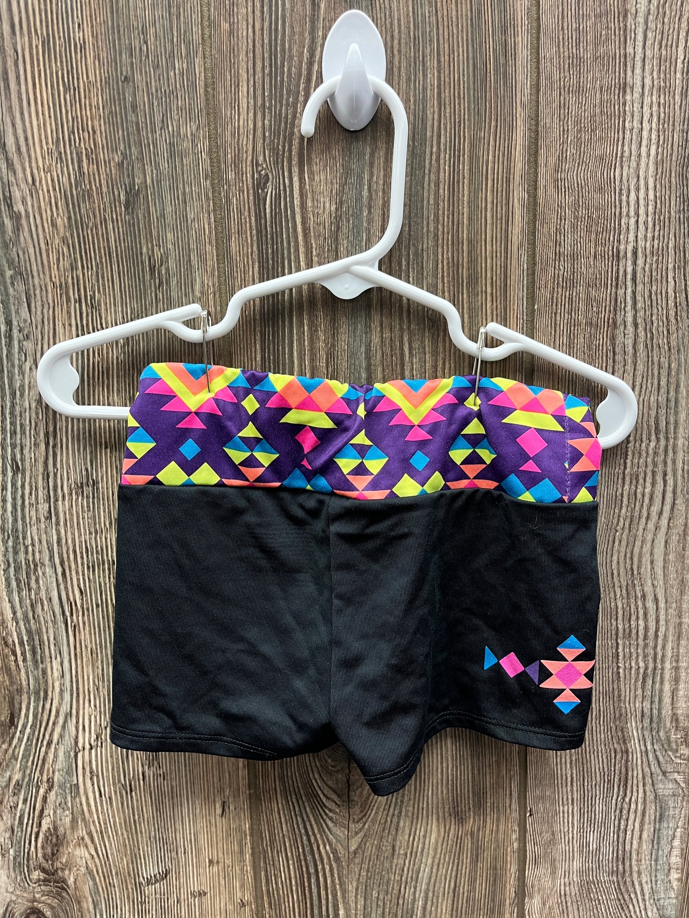 Girls 4/5 Black Shorts with Colorful Shapes