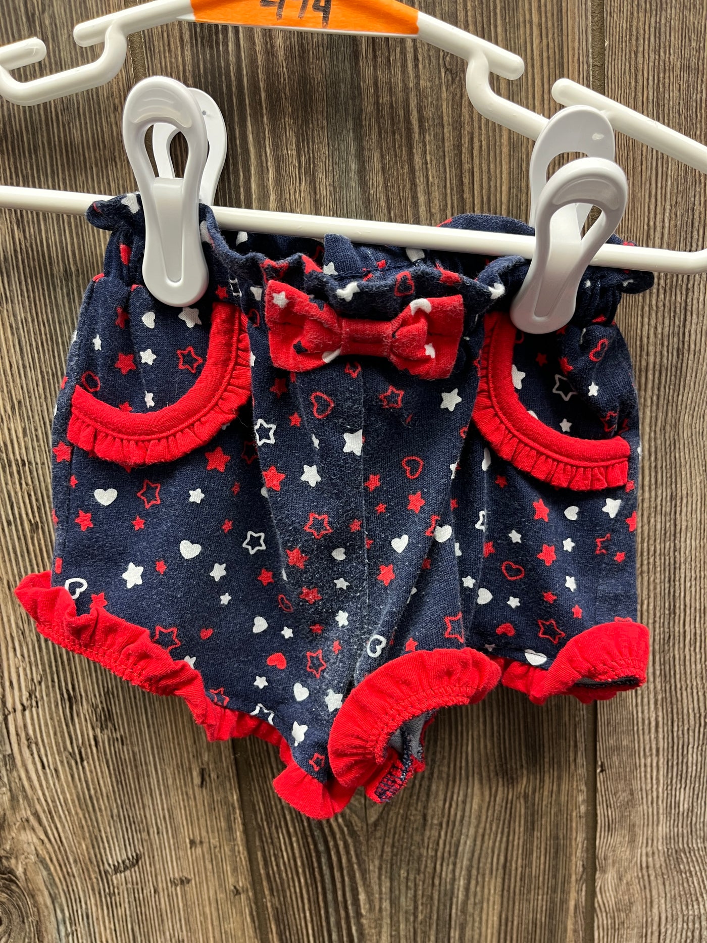 Girls 12 mo Blue Shorts with Red and White Stars