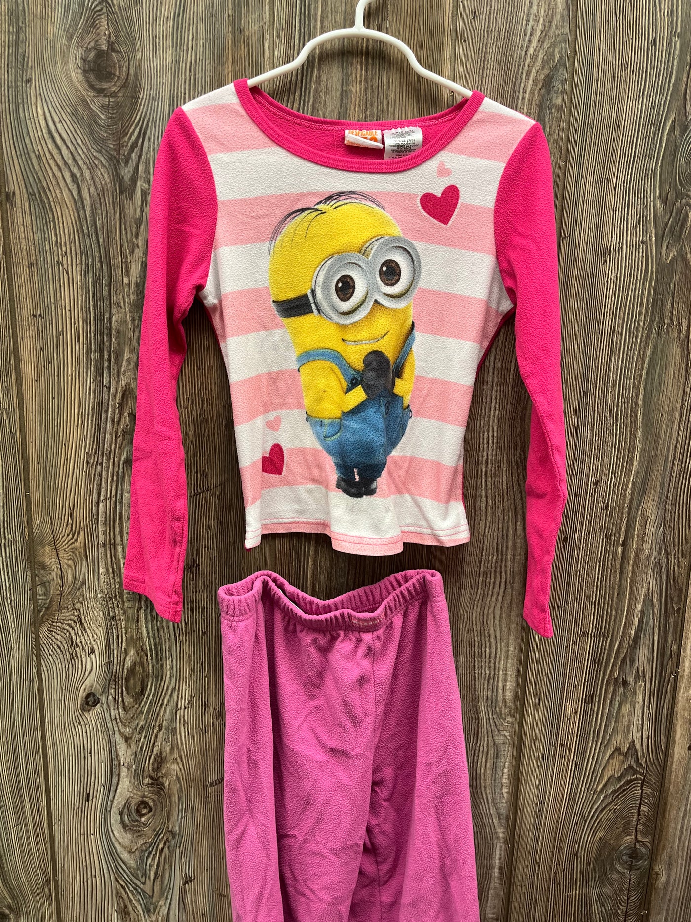 Girl 7/8 Valentine Minion Pajamas