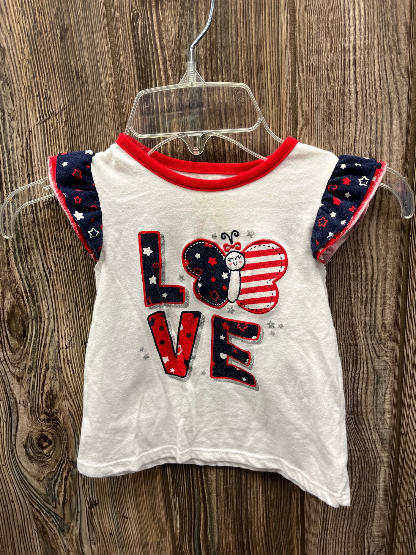 Girl 18 mo Red White and Blue LOVE Shirt