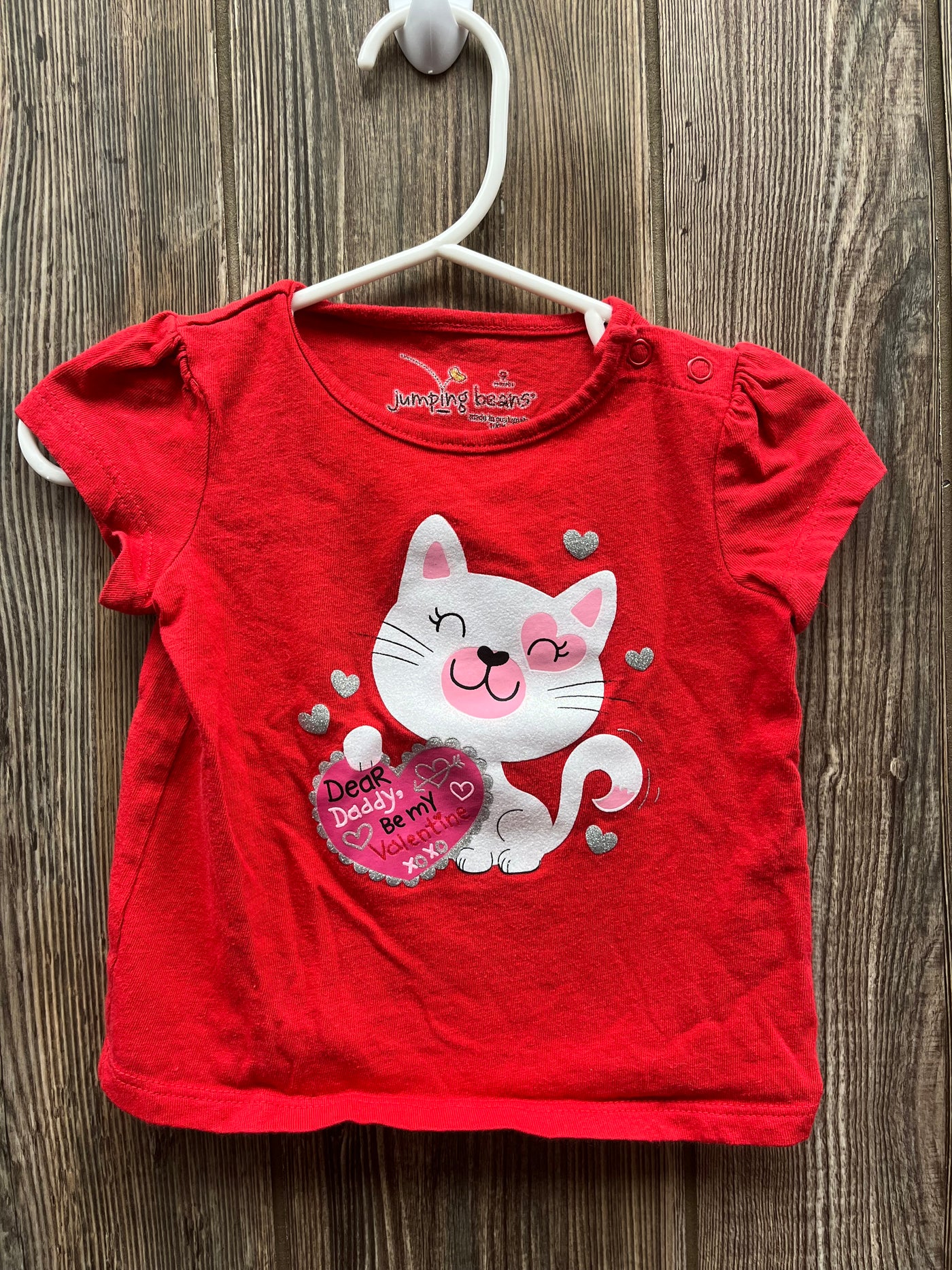 Girl 9 mo Valentine Shirt with Cat