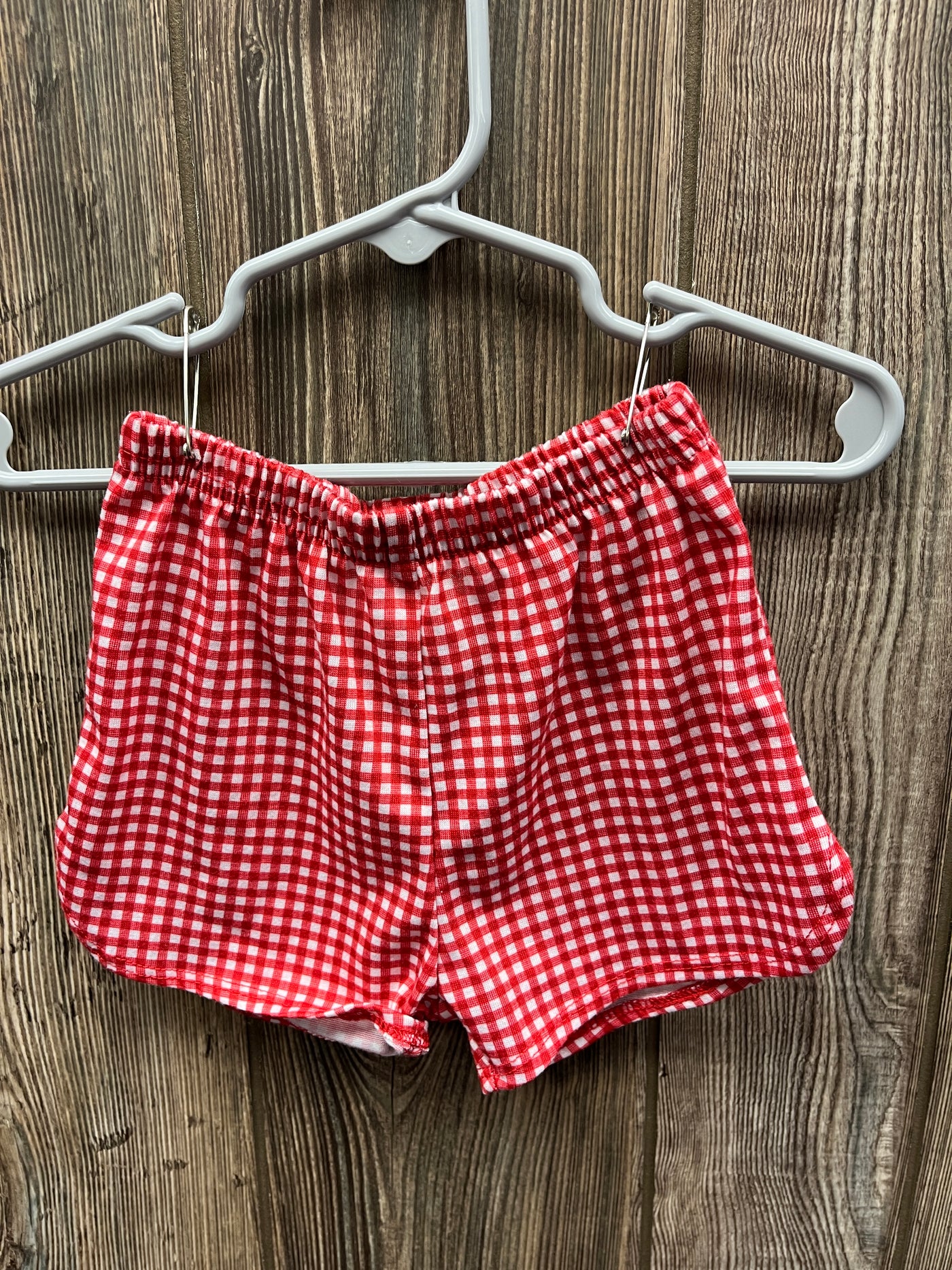 Girls 12 mo Red and White Checkered Shorts