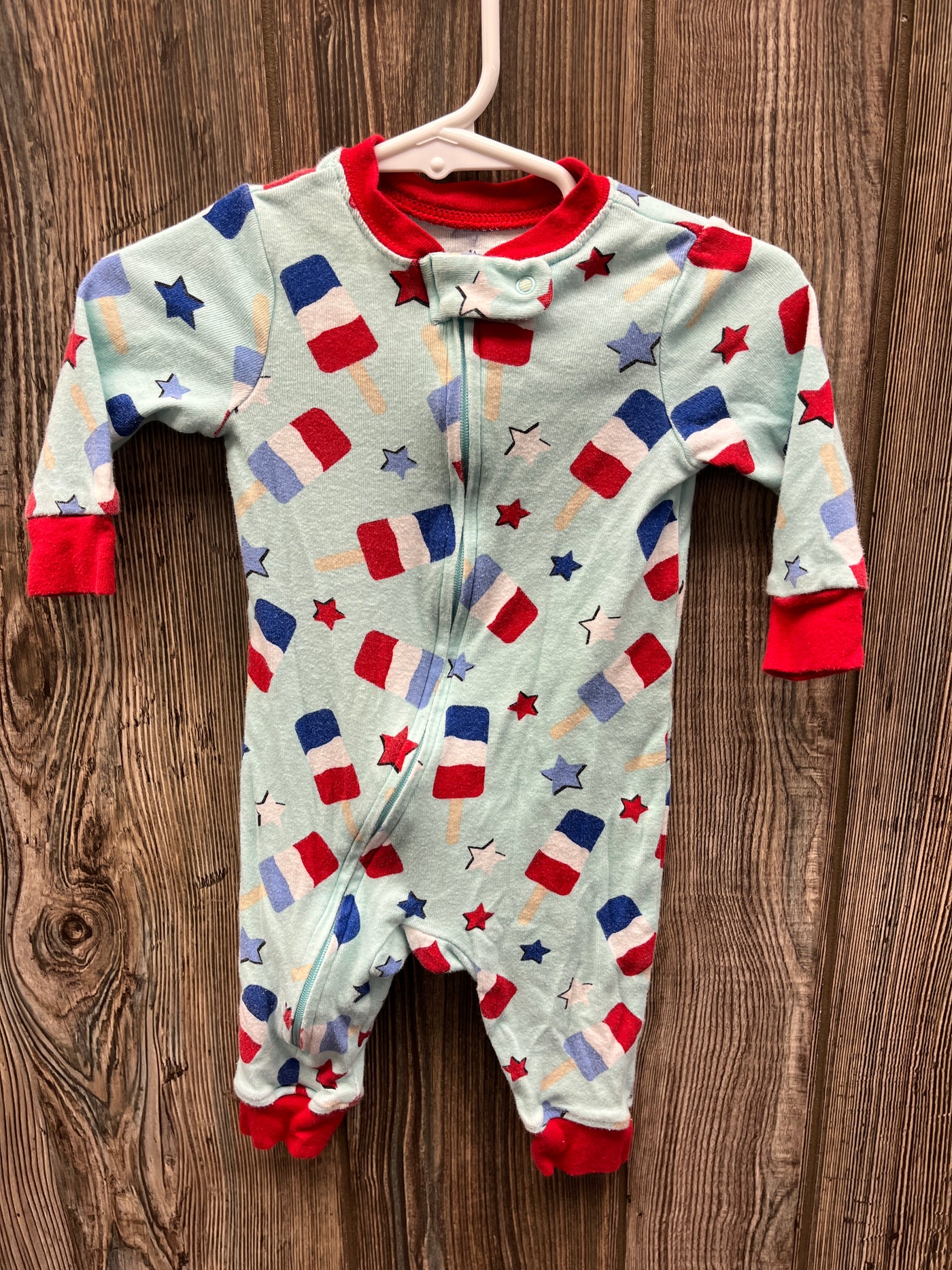 Boys 3-6 mo Red White and Blue Popsicles Sleeper