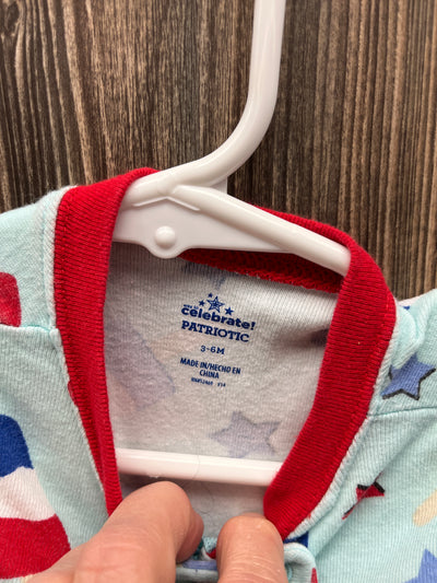 Boys 3-6 mo Red White and Blue Popsicles Sleeper