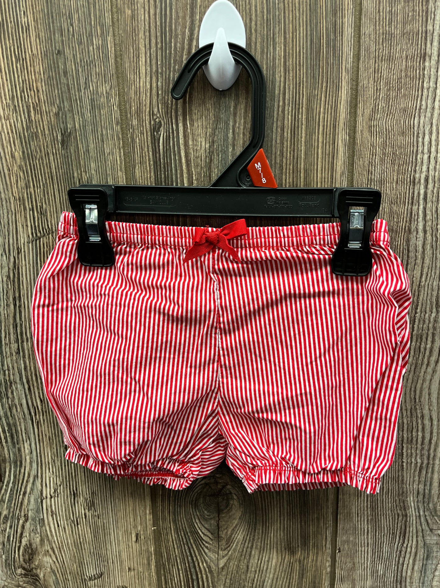 Girls 12 mo Red and White Striped Shorts