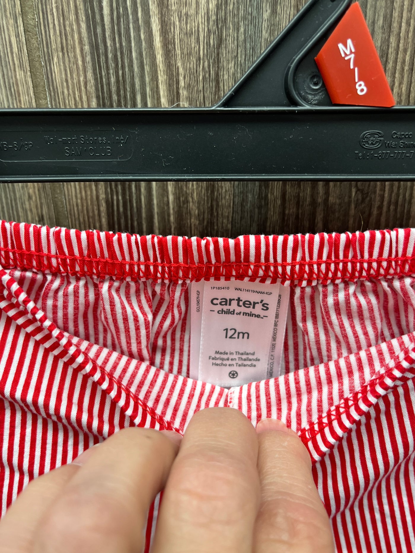 Girls 12 mo Red and White Striped Shorts