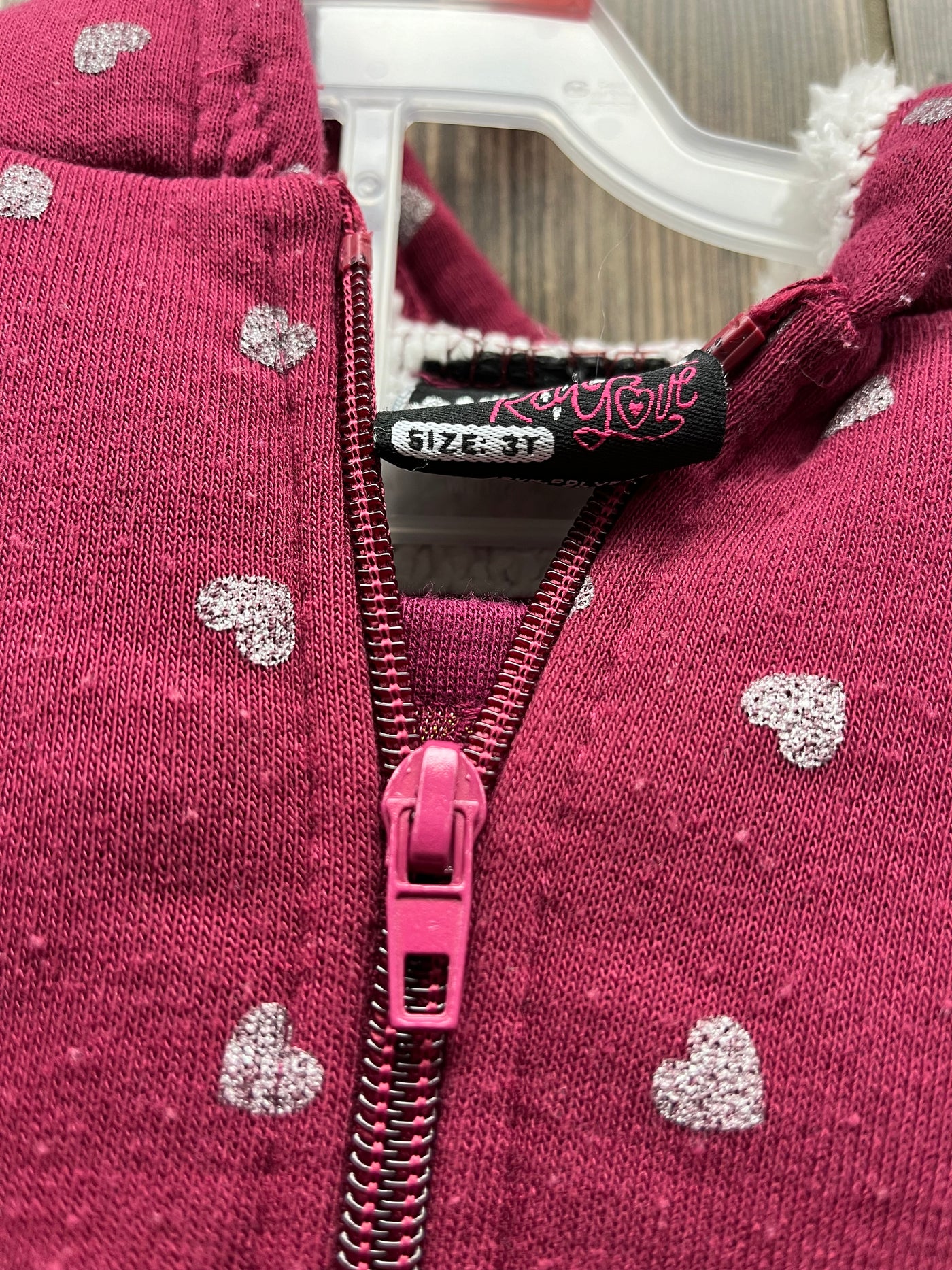 Girl 3T Pink Sweat Suit with Hearts