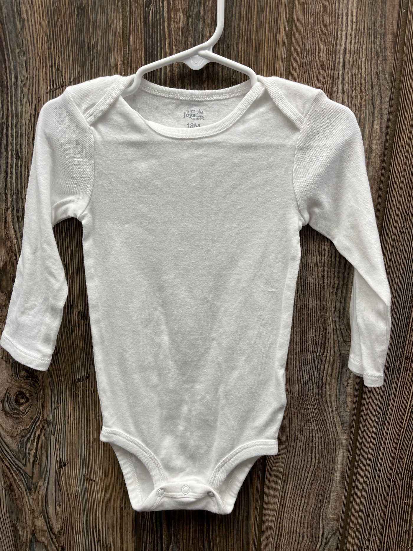 Boys 18 mo White Long Sleeve Onesie