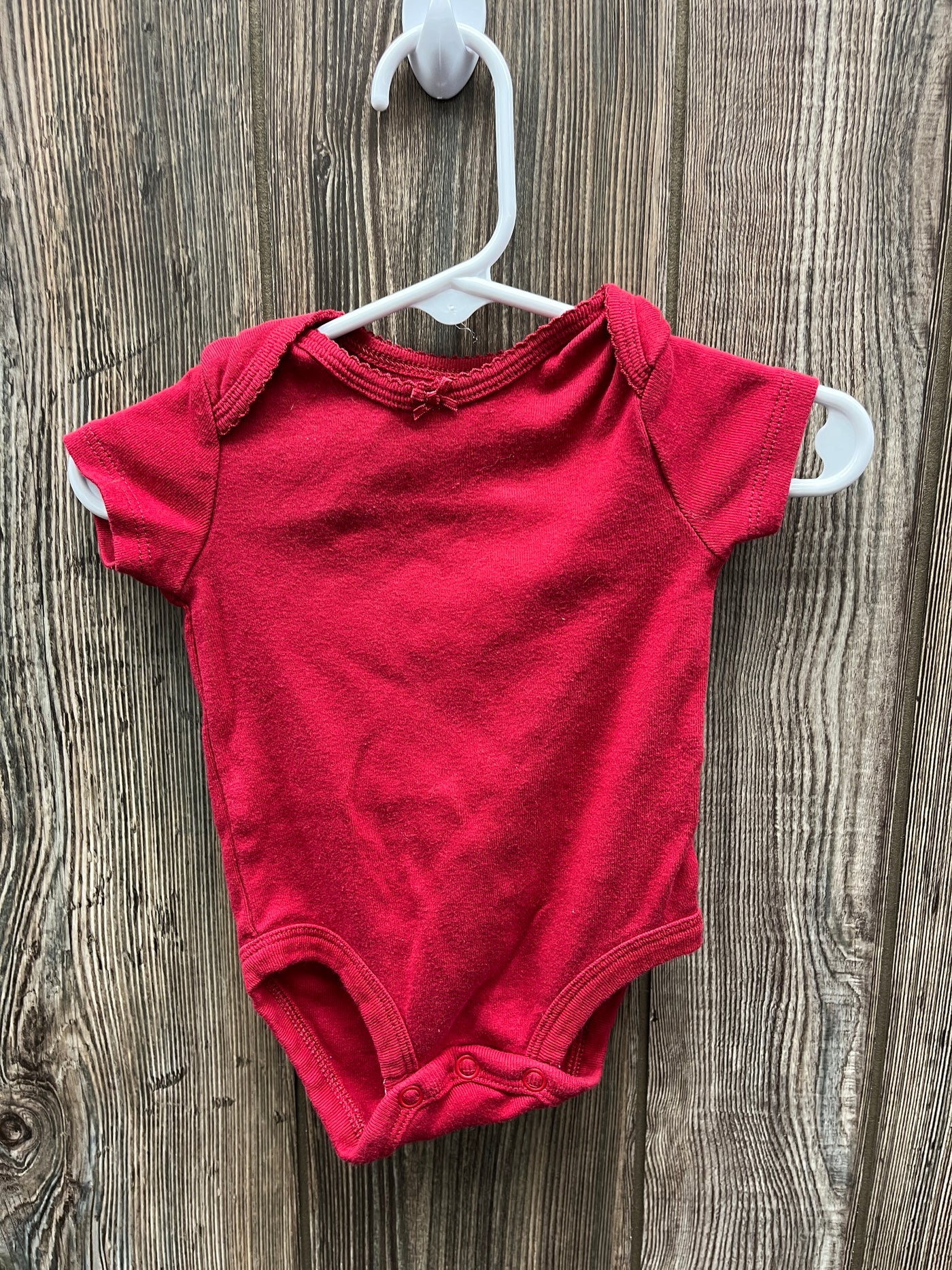 Girl 3 mo Maroon Short Sleeve Onesie