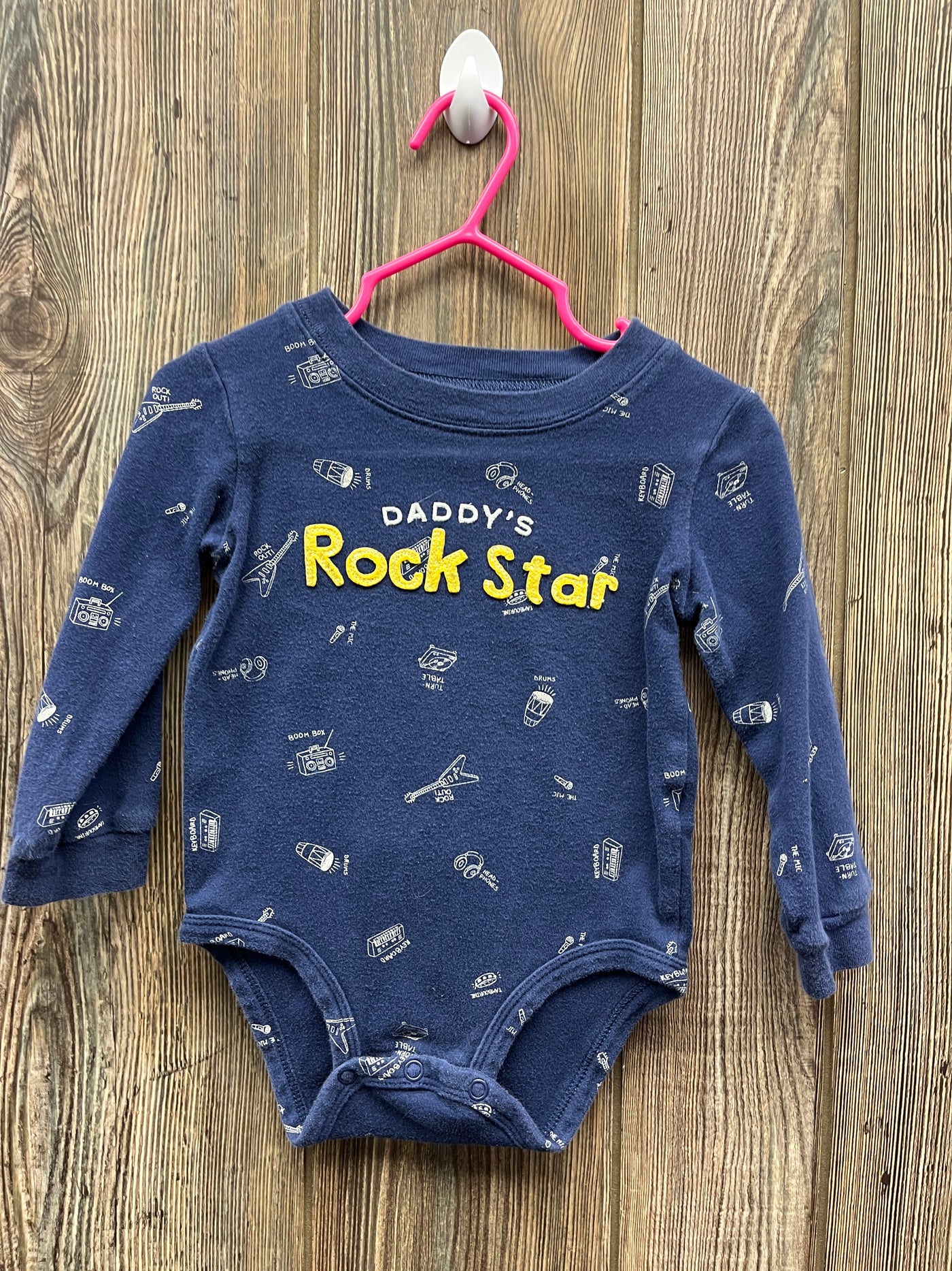 Boys 18 mo Daddys Rock Star Long Sleeve Onesie