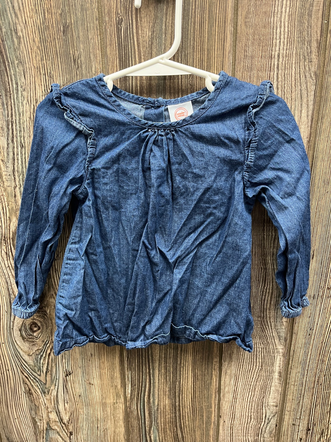 Girl 24 mo Blue Denim Long Sleeve Shirt