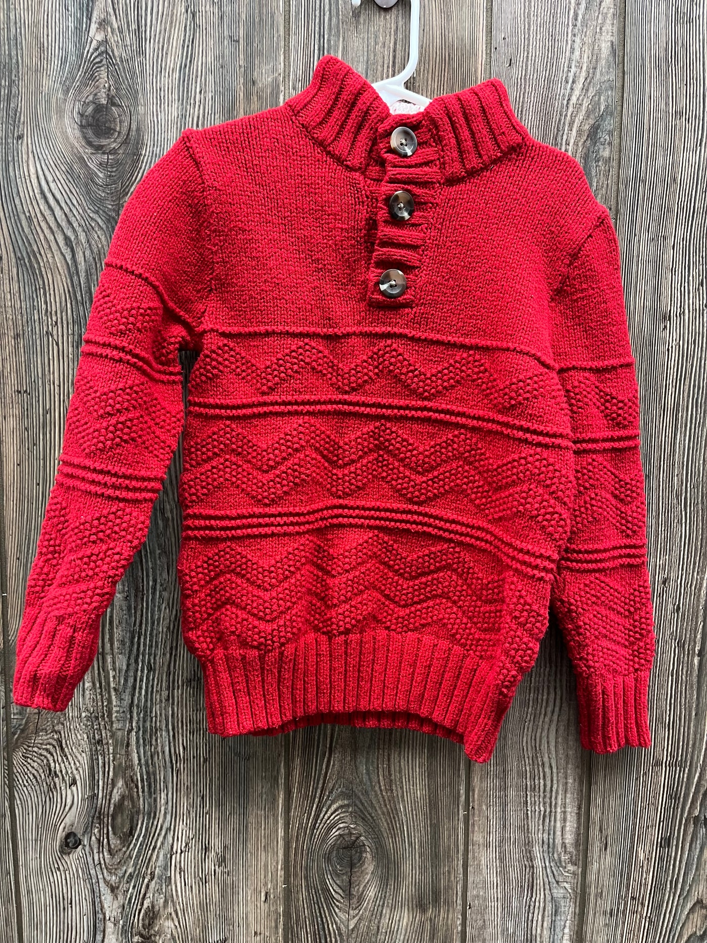 Boys 6/7 Red Button Down Sweater