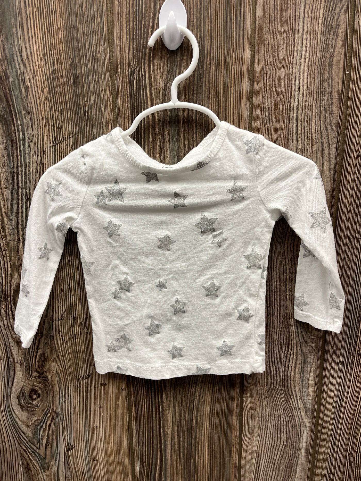 Girl 12 mo White Long Sleeve Shirt with Stars