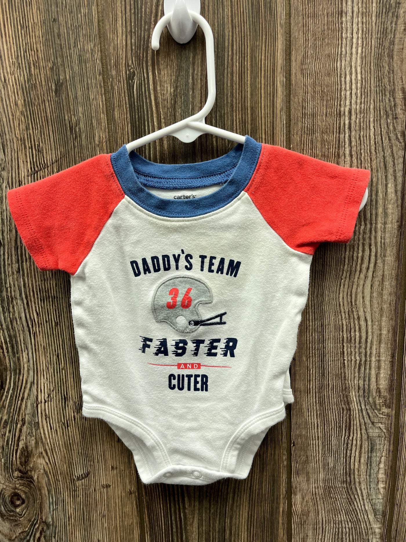 Boys 3 mo Daddys Team Short Sleeve Onesie