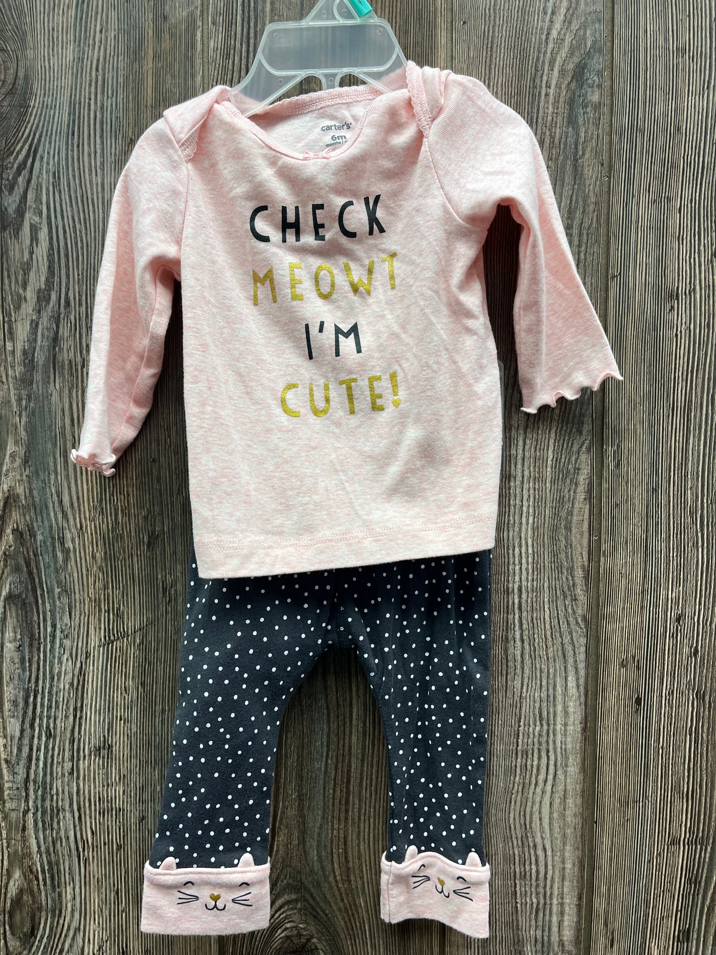 Girl 6 mo Check Meow Out Outfit