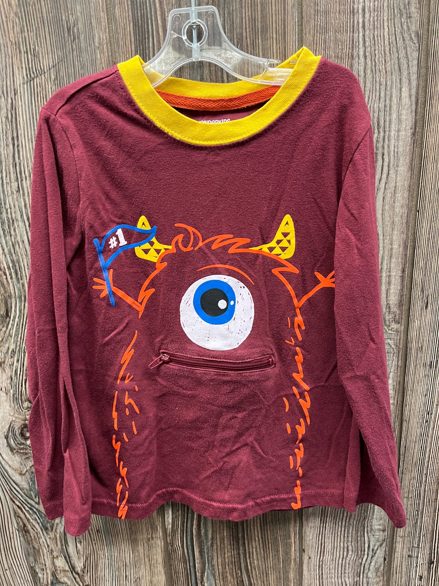 Boys 5T Maroon Monster Long Sleeve Top