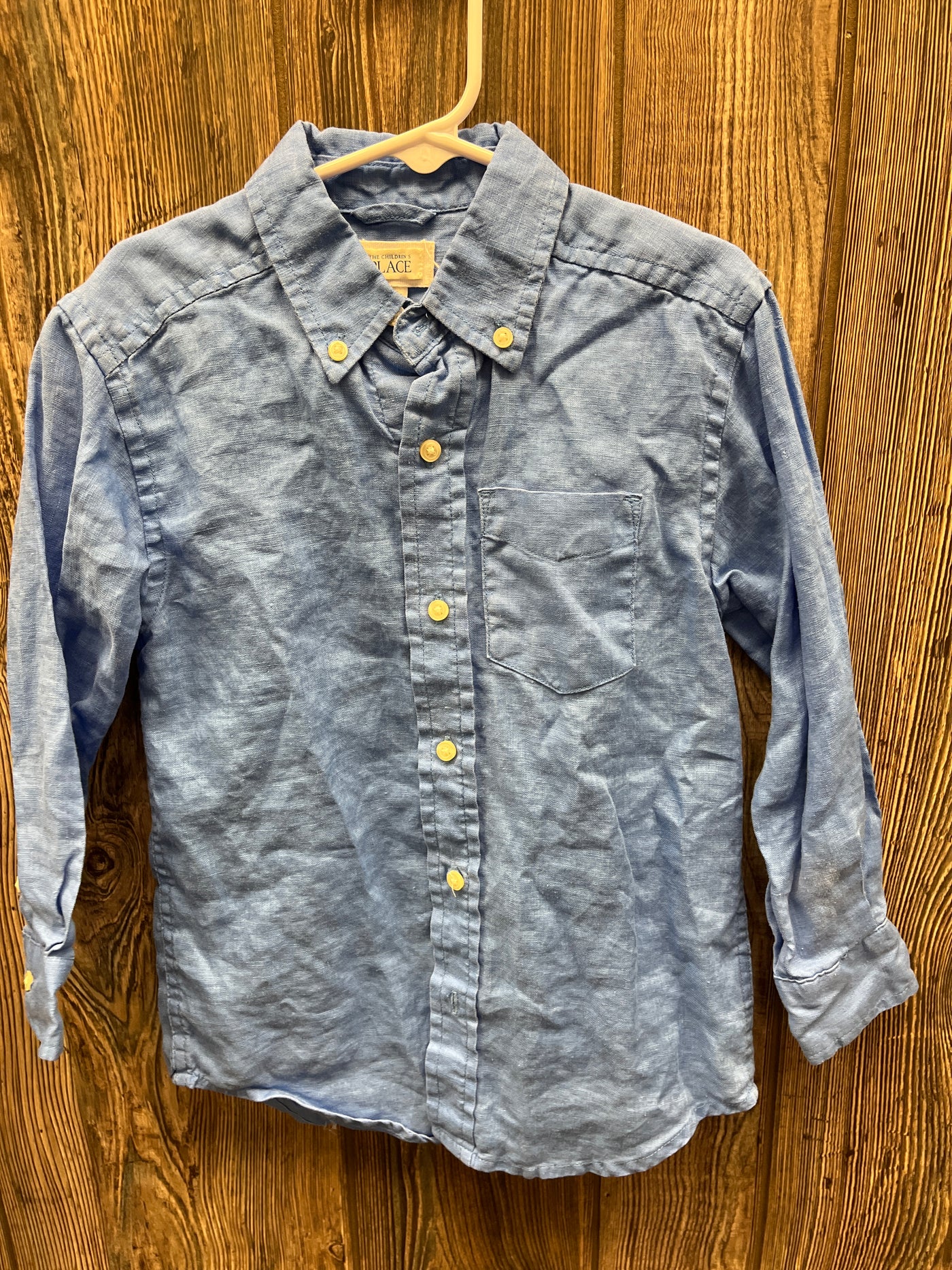 Boys 4 Blue Button-Down Long Sleeve