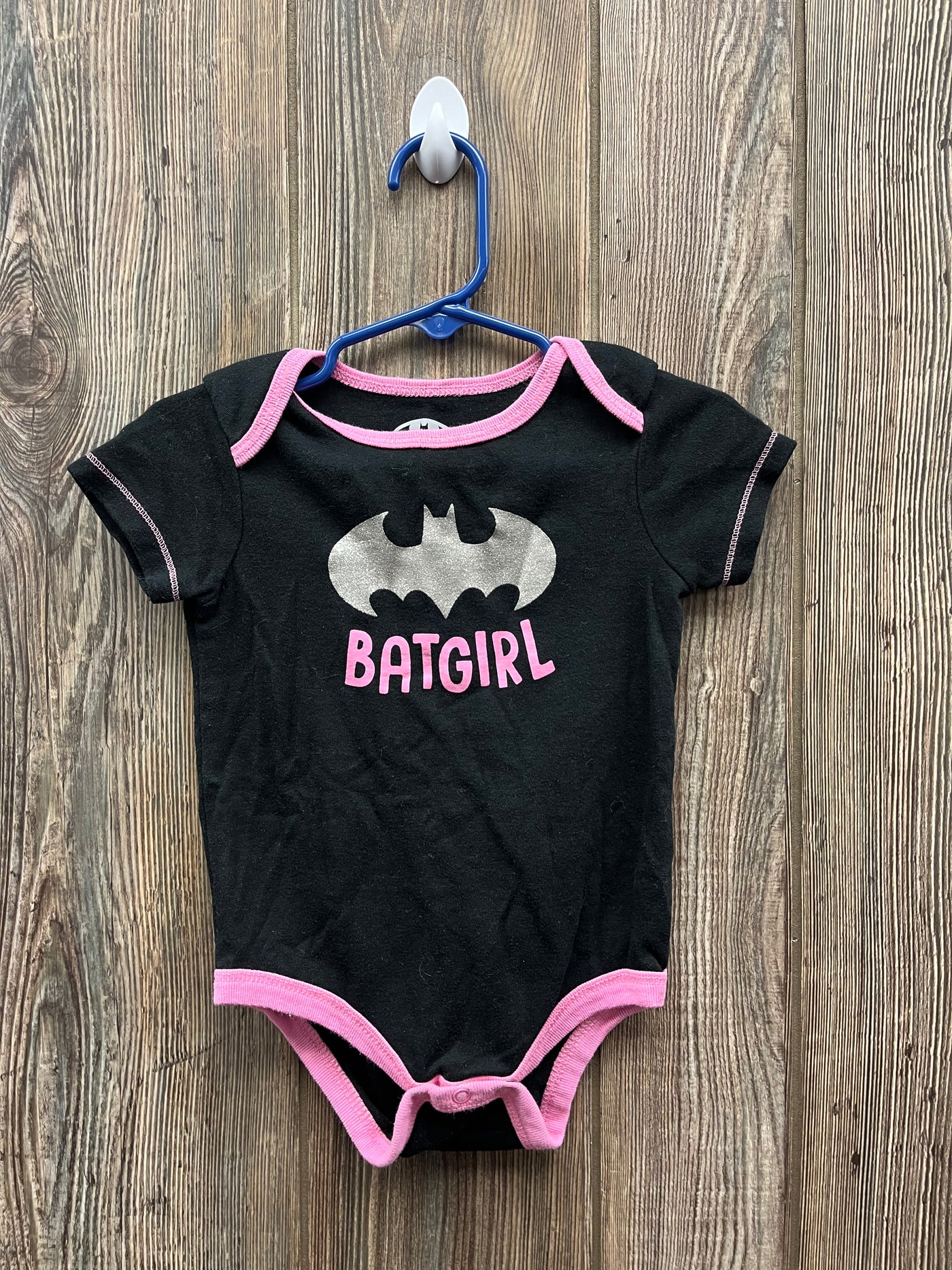 Girl 12 mo Batman Black Onesie