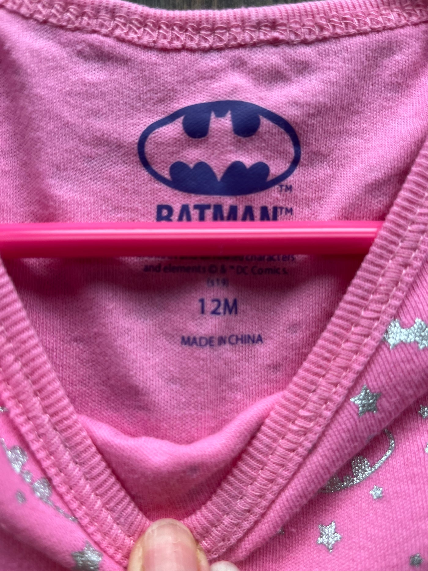 Girl 12 mo Batman Pink Onesie