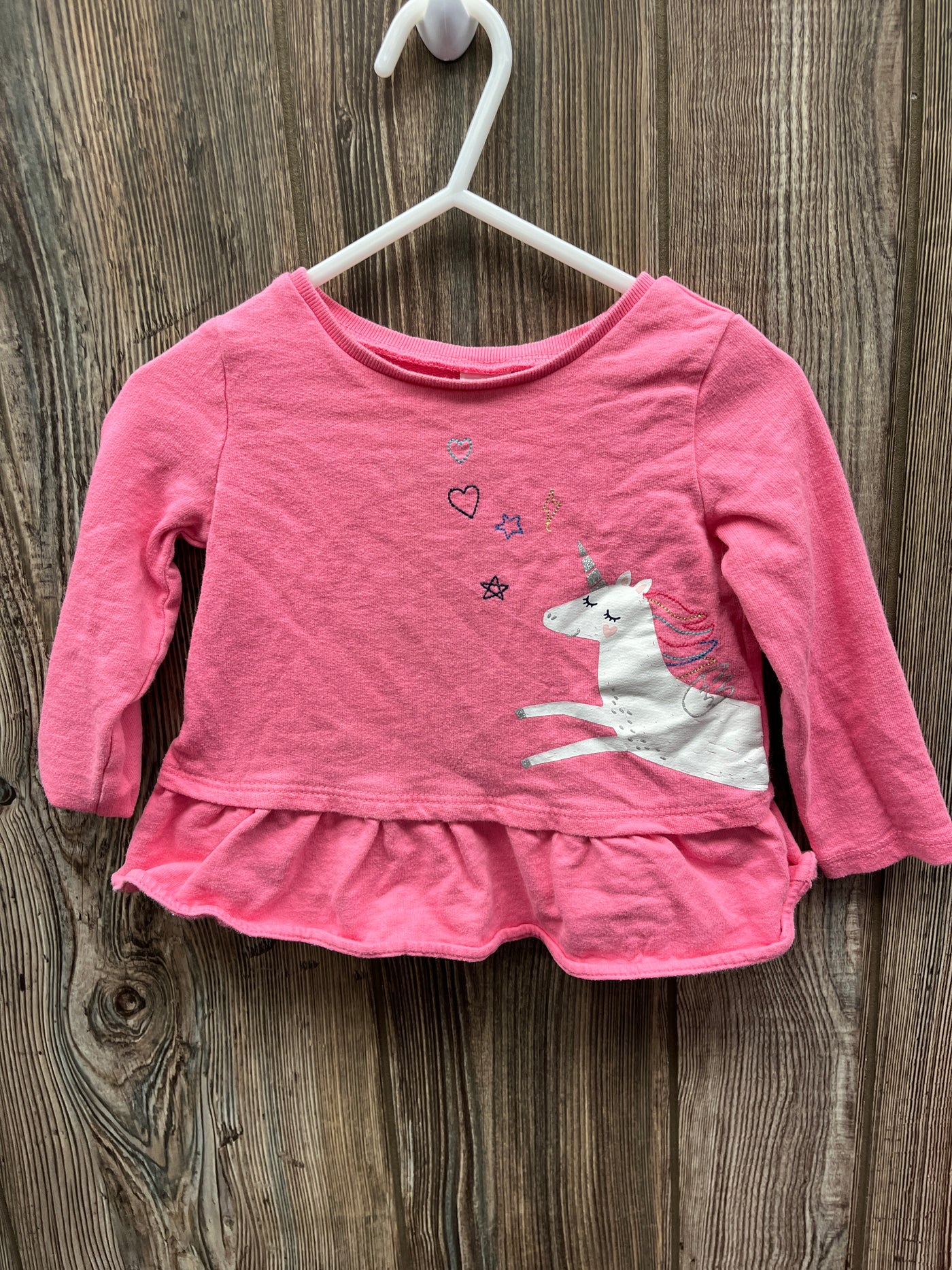 Girls 18 mo Pink Unicorn Long Sleeve Top