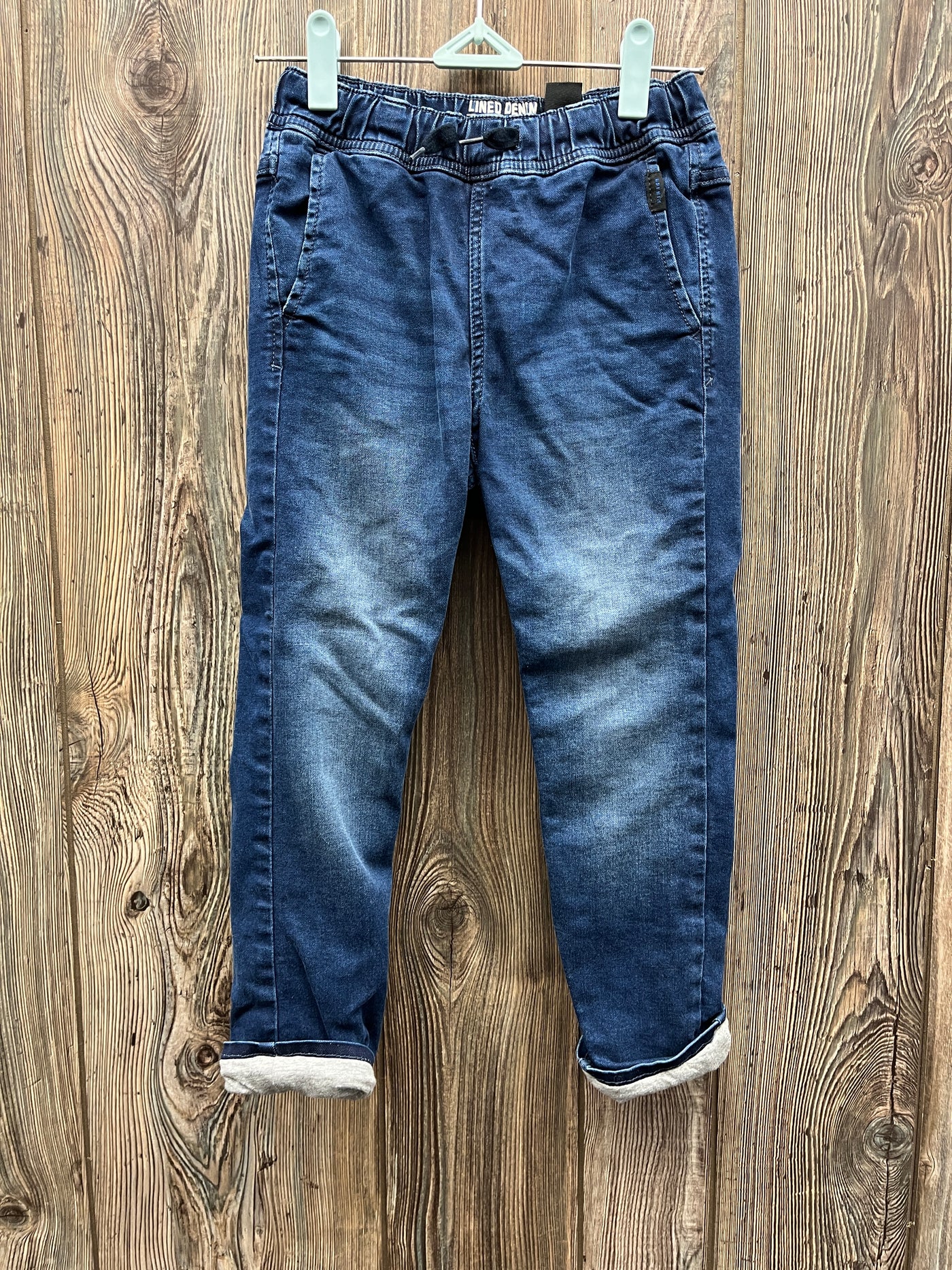 Boys 7 Dark Blue Pull On Jeans