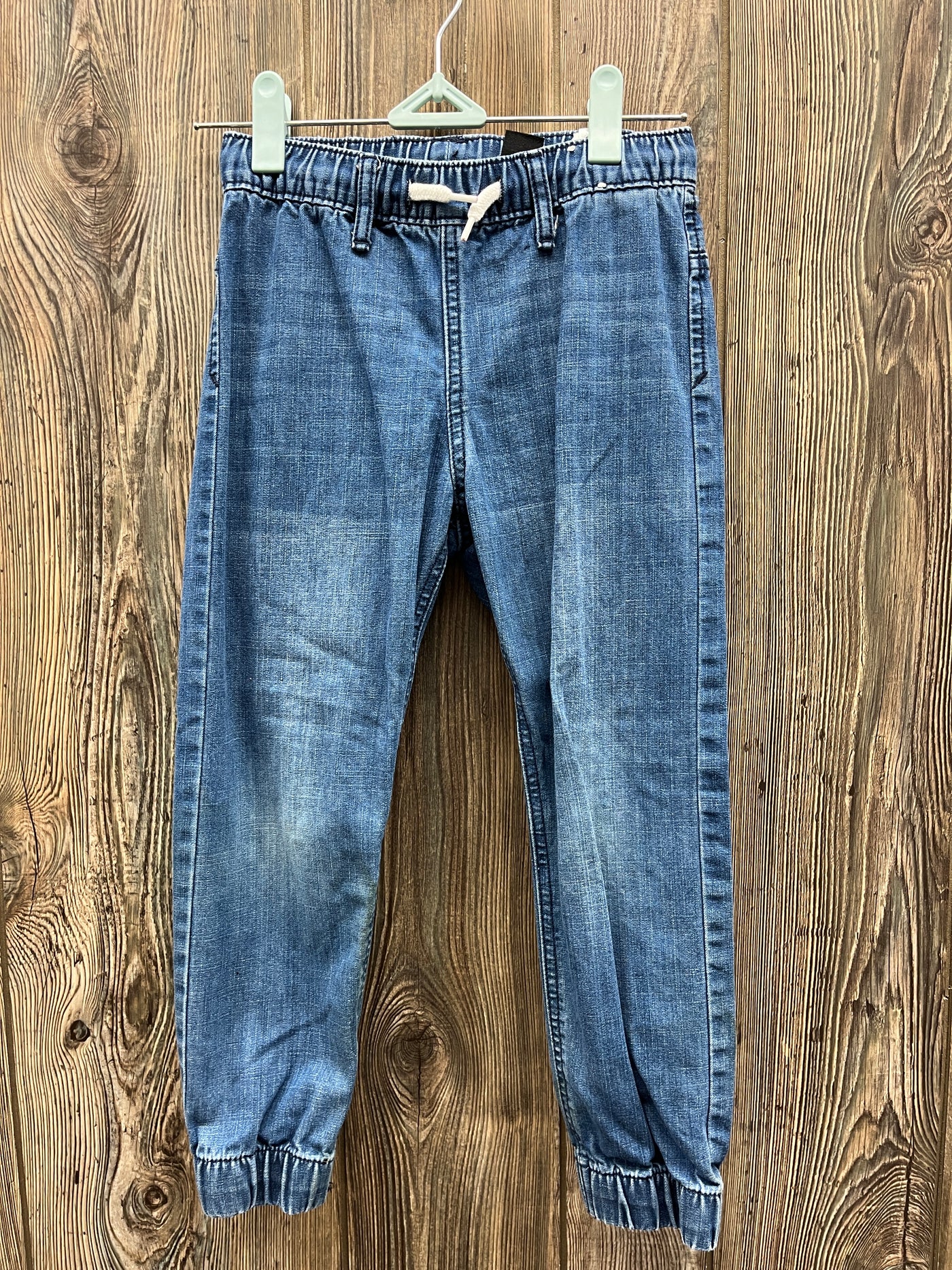 Boys 6/7 Blue Pull on Bull Jeans with White Strings