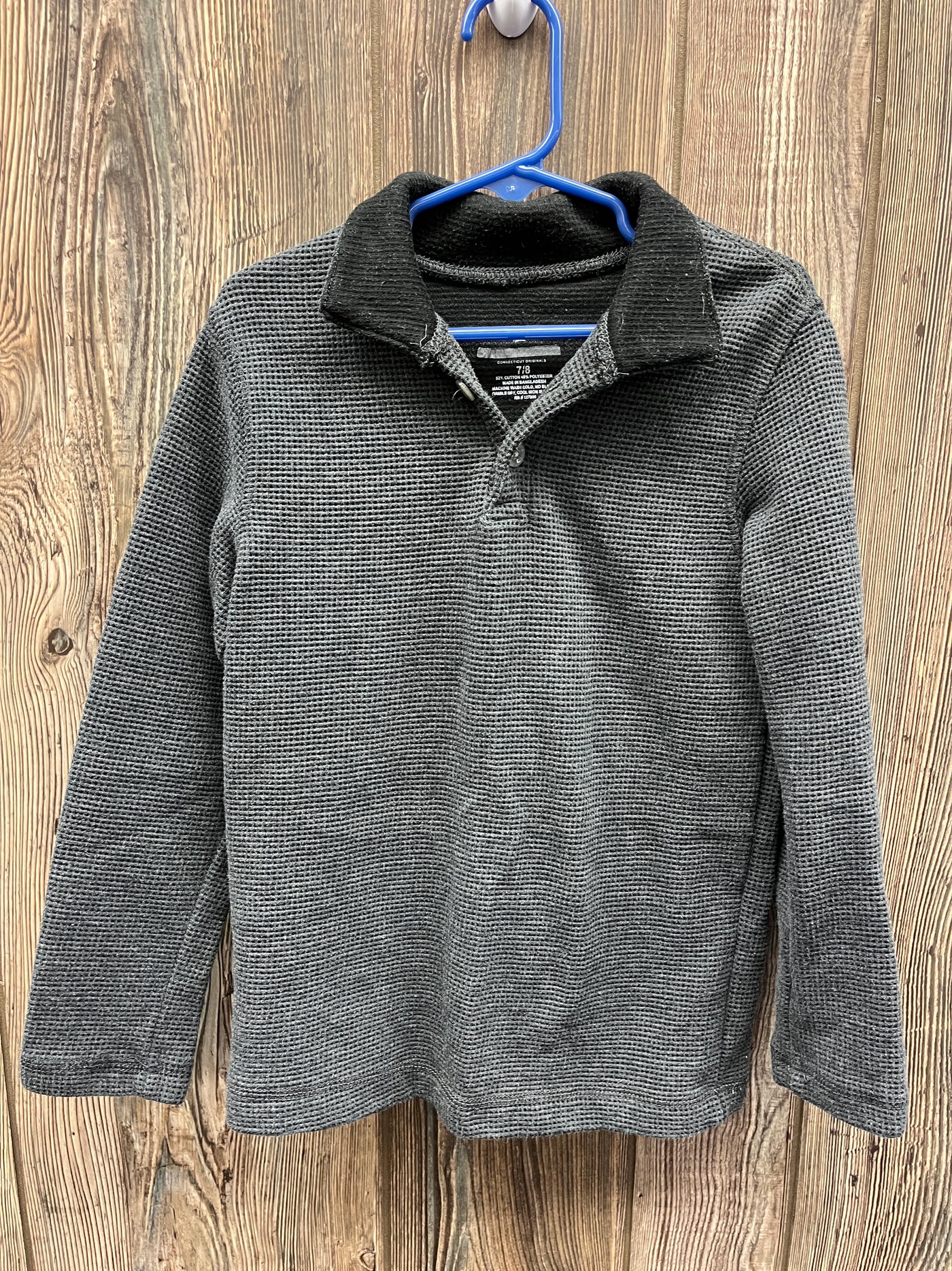 Boys 7/8 Collared Gray Sweater