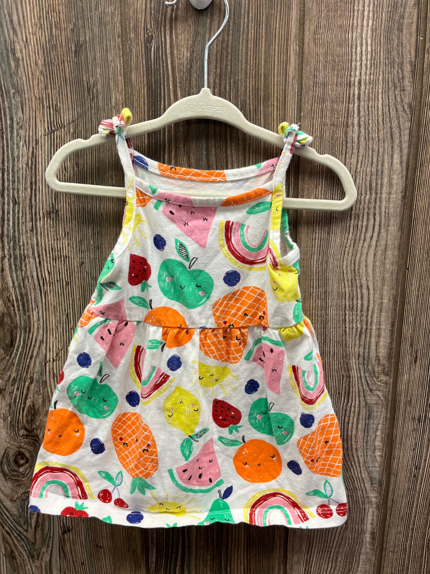 Girl 6-9 mo Dress with Smiling Fruit