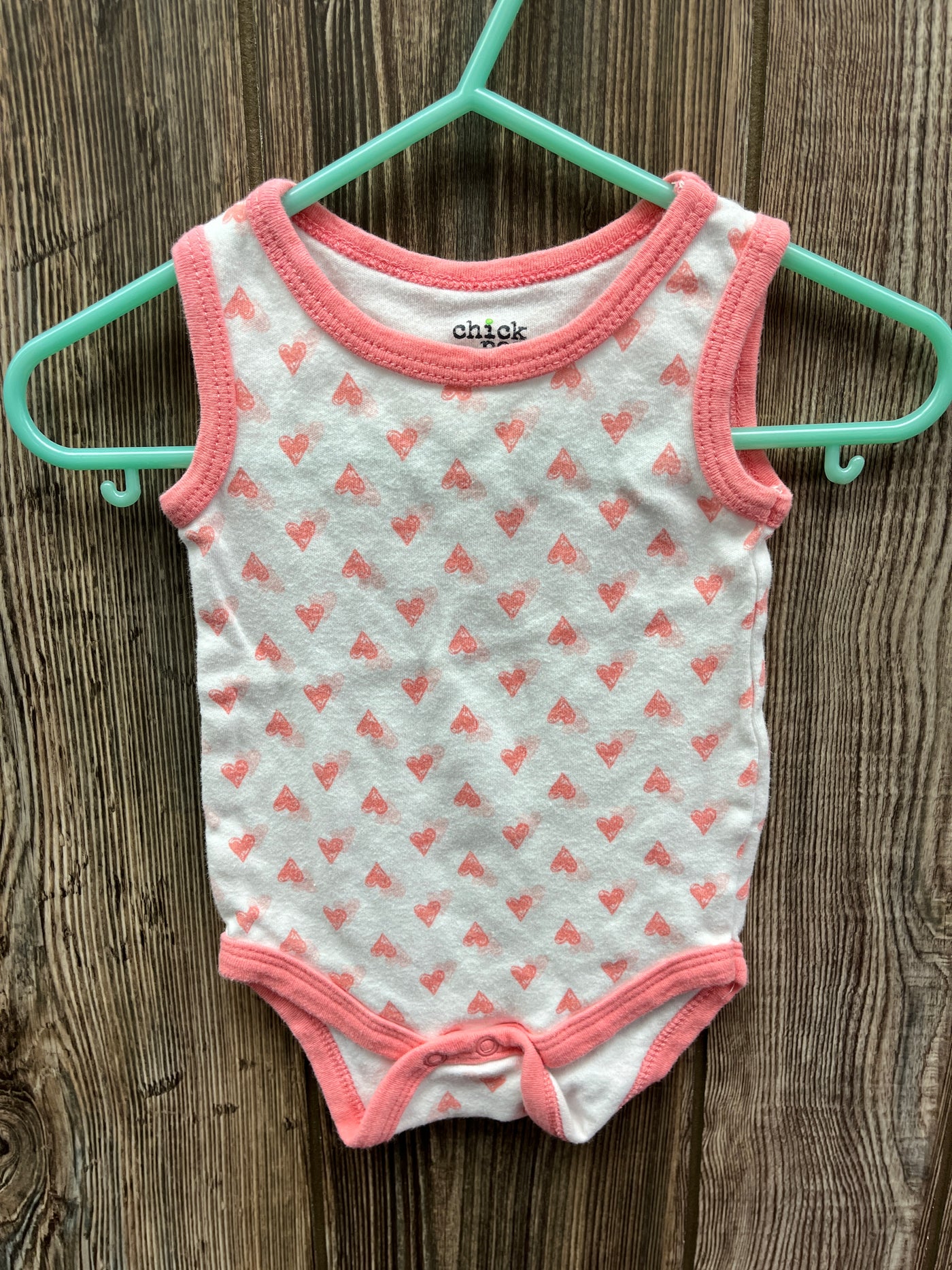 Girl 6-9 mo Tank Onesie with Hearts