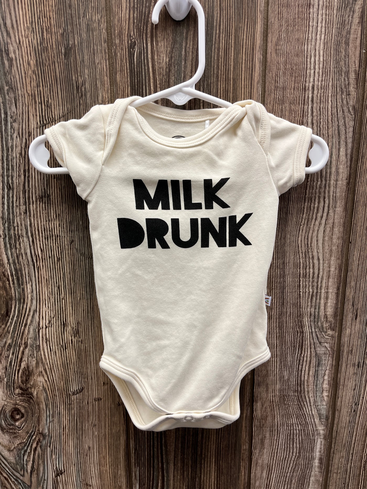 Boys 0-3 mo Milk Drunk Short Sleeve Onesie