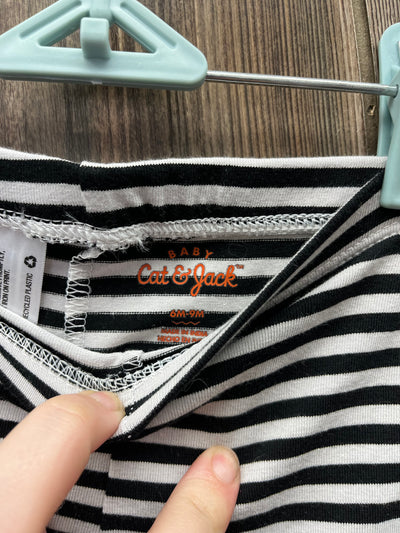 Girl 6-9 mo Black and White Stripped Pants Leggings