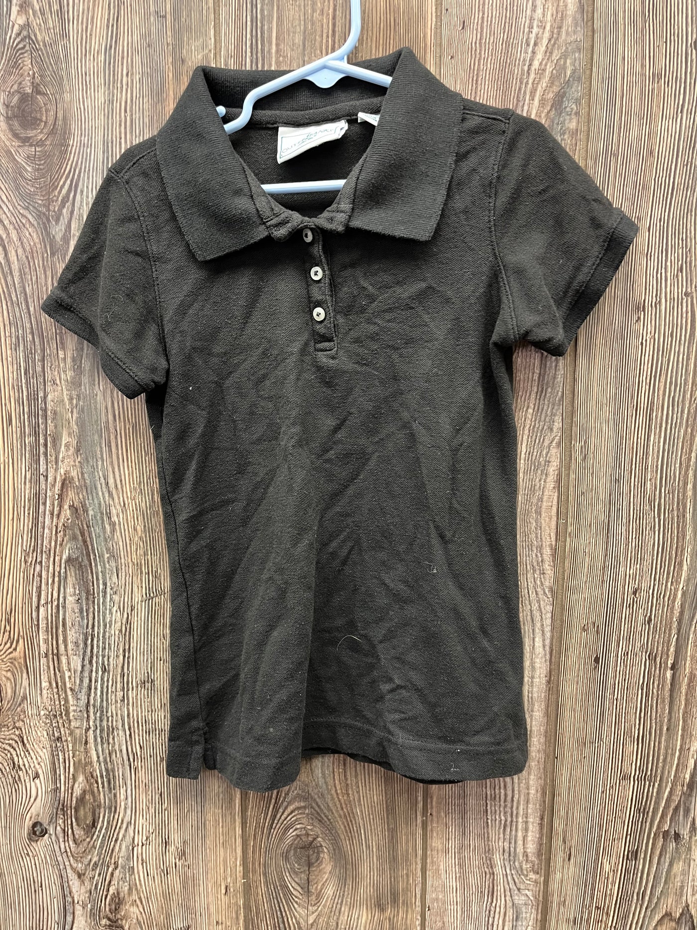 Boys Youth Medium Black Short Sleeve Top Collar