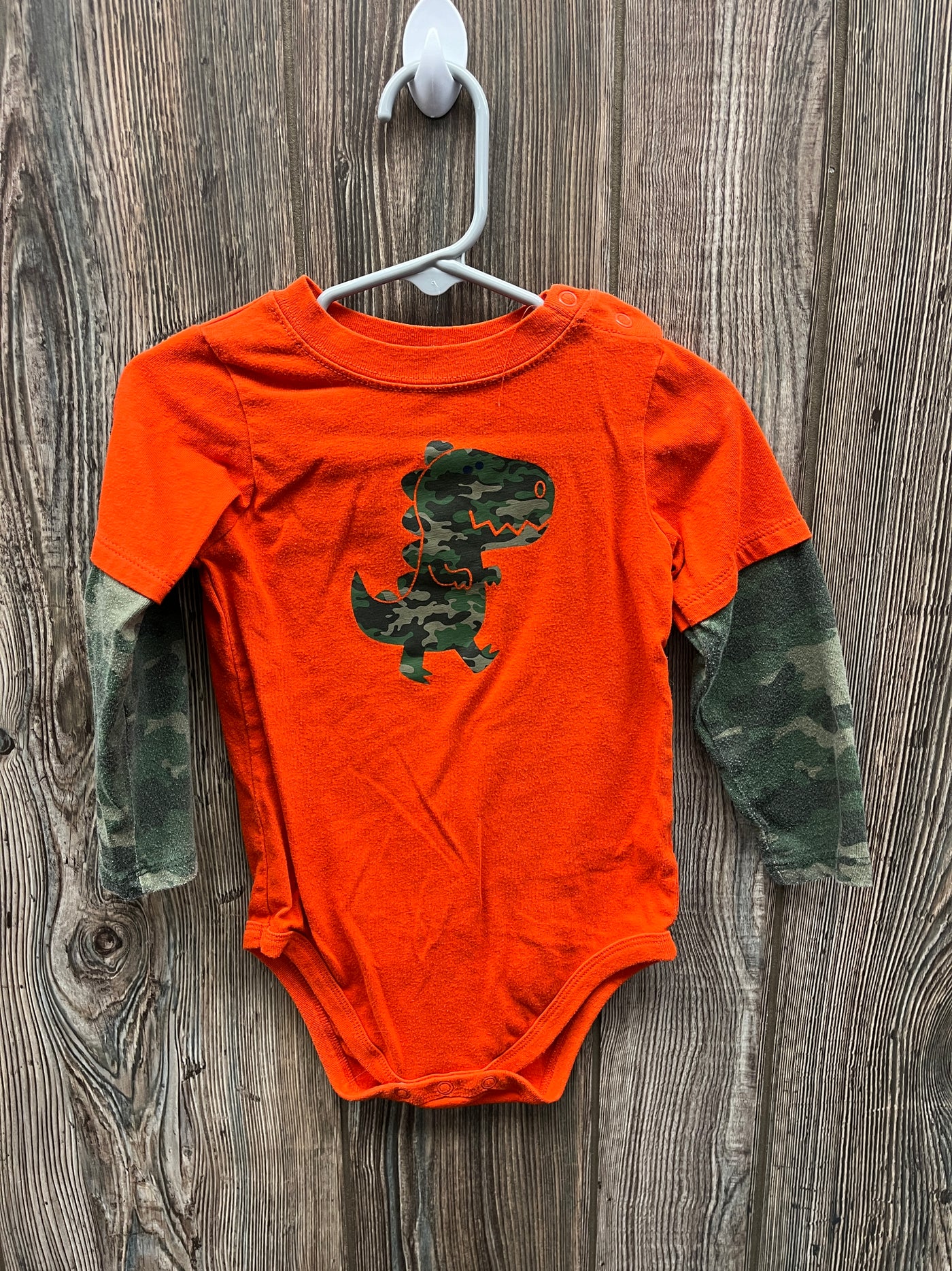 Boys 24 mo Dinosaur with Camo Long Sleeve Onesie