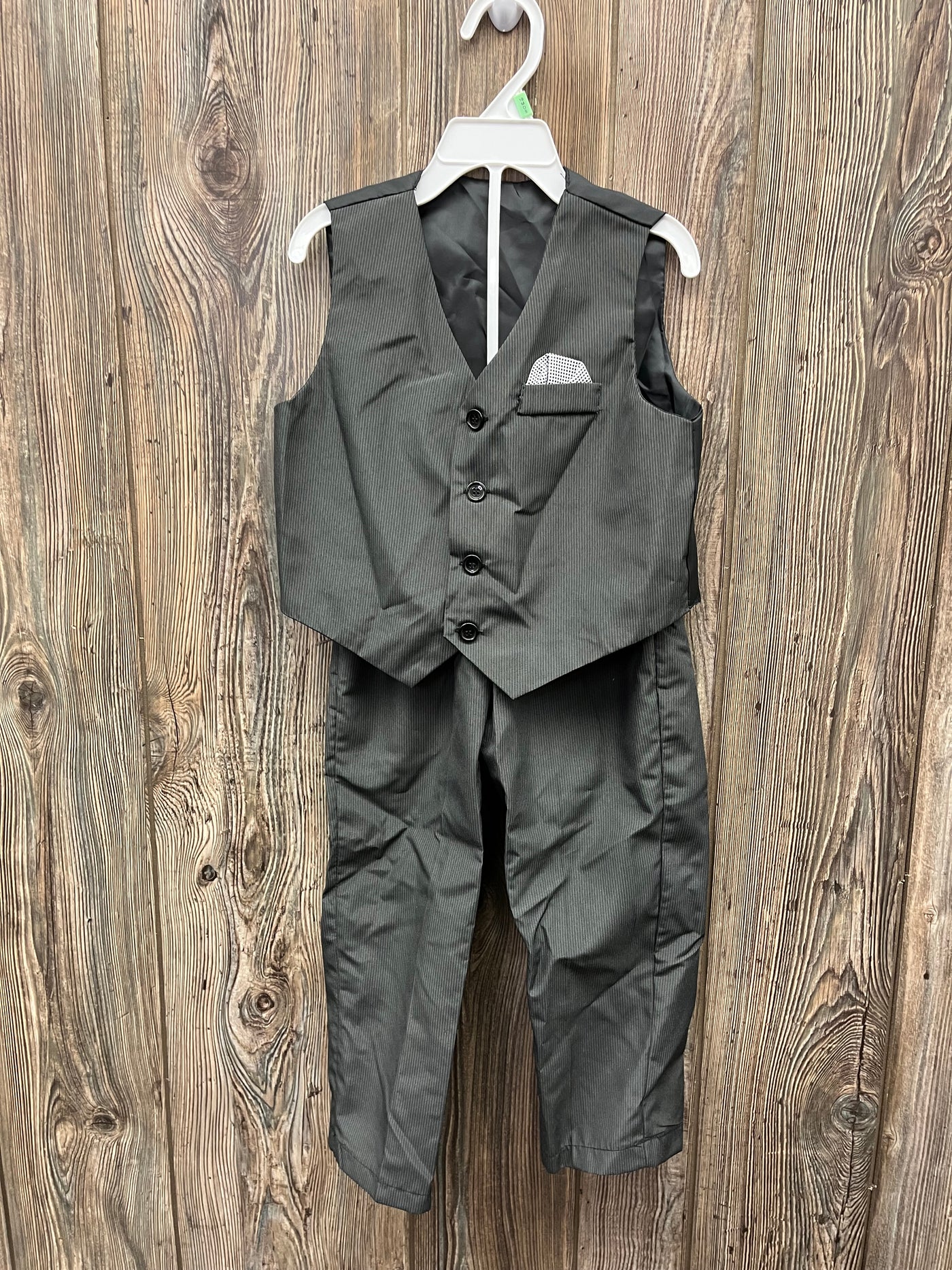 Boys 4 Black Vest and Dress Pants Suit Outfit