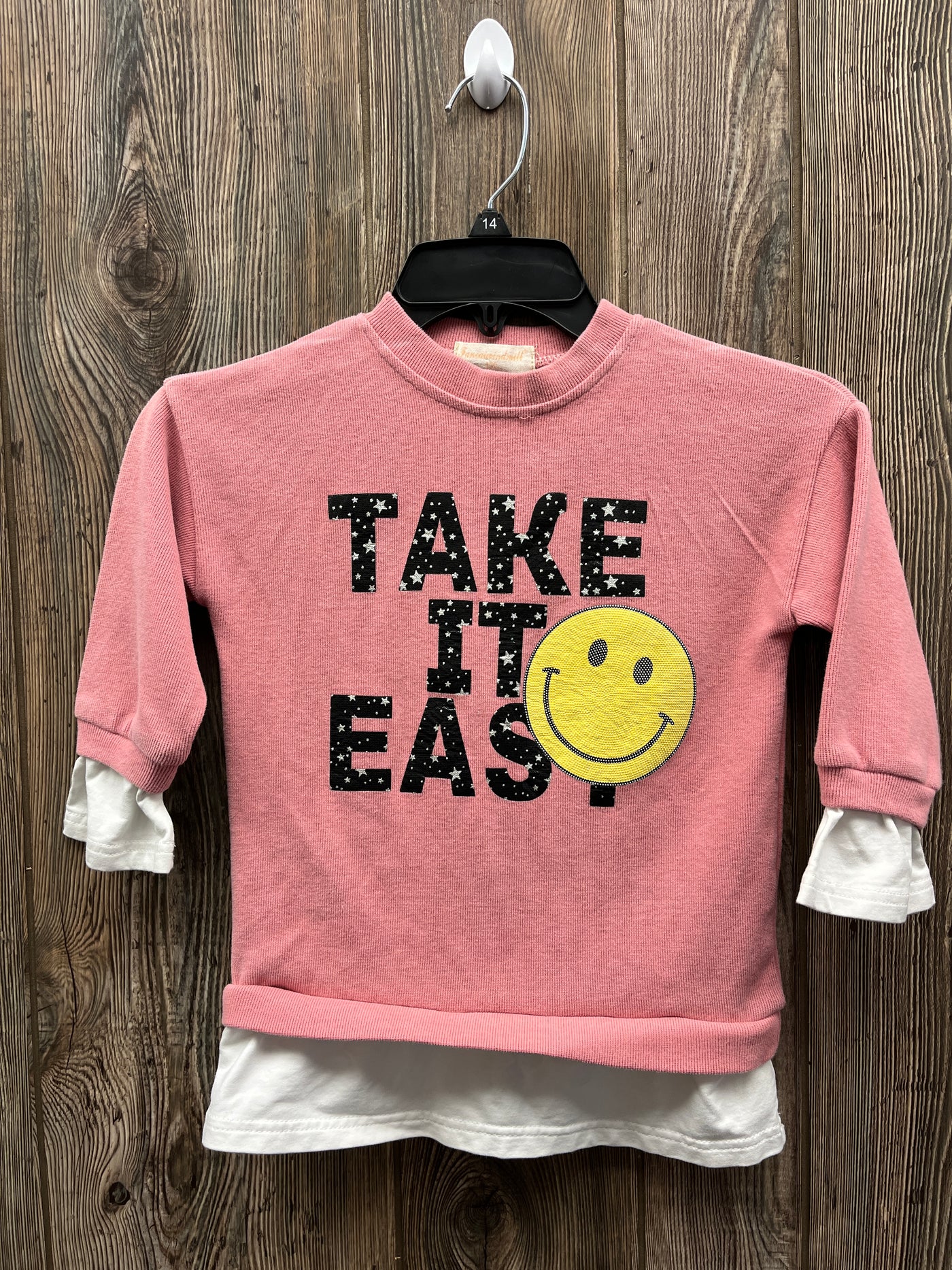 Girls 6-7 Take it Easy Pink Shirt