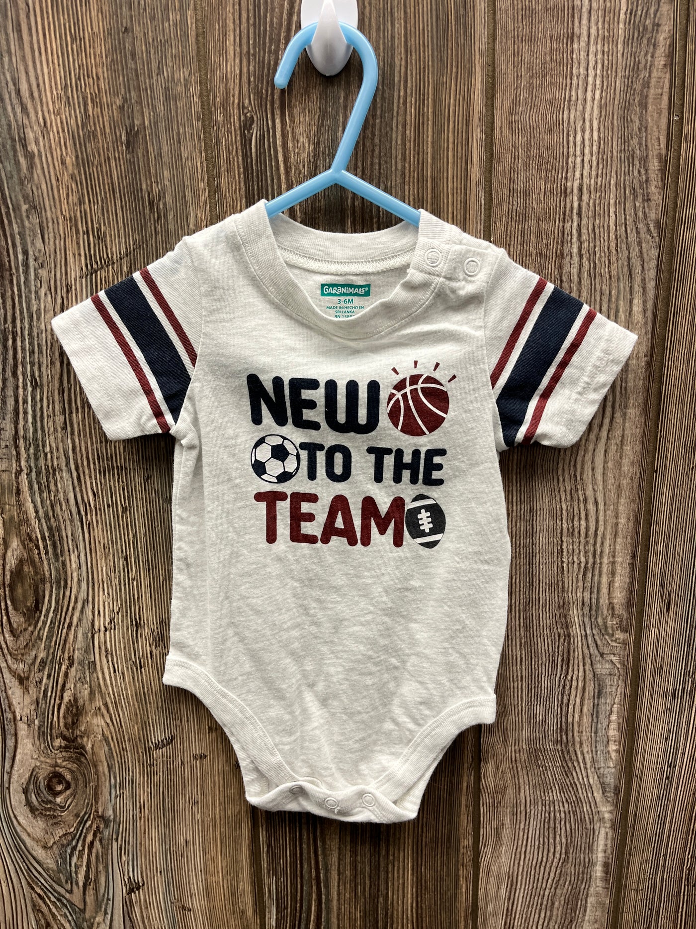 Boys 3-6 mo New To The Team Short Sleeve Onesie