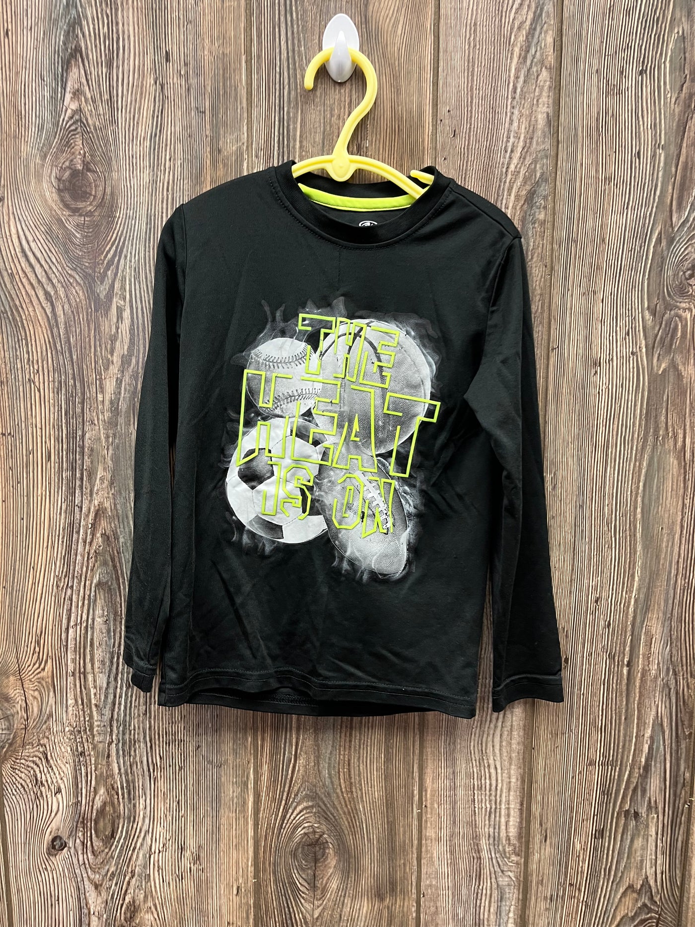 Boys 4/5 Black Performance Active Tee Long Sleeve Shirt