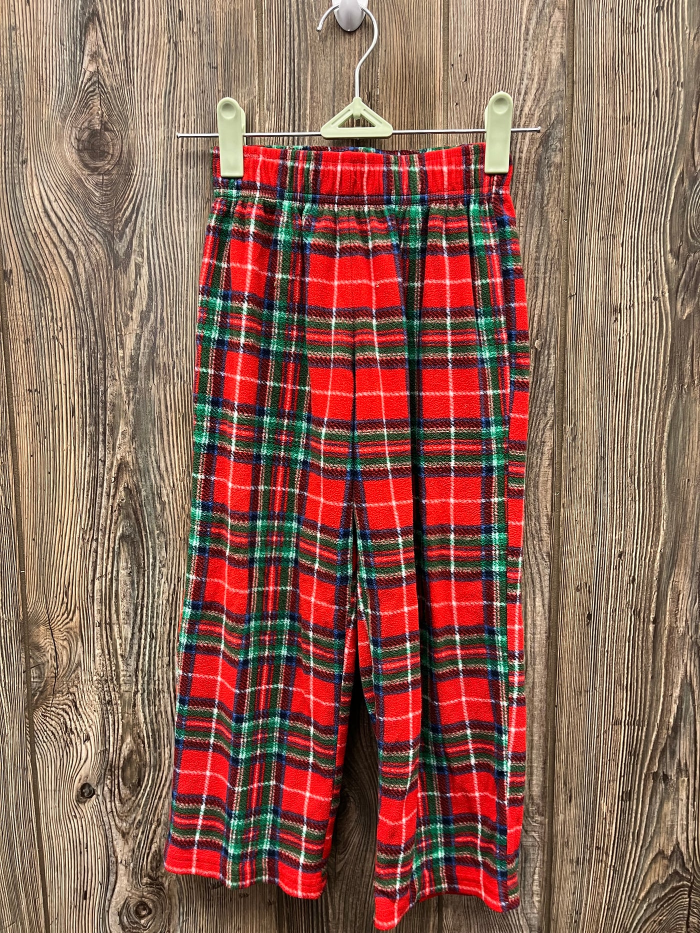 Boys 5 Red Checked Sweatpants PJ Bottoms