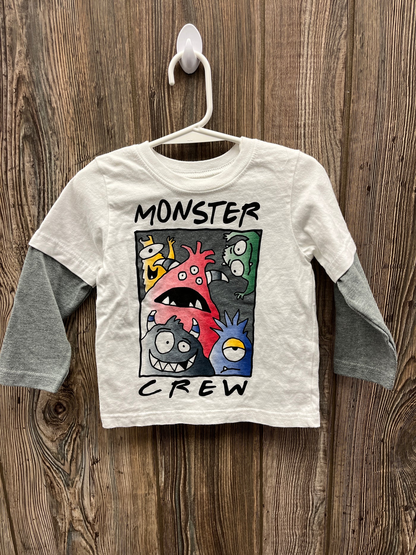 Boys 2T Monster Crew Long Sleeve Shirt